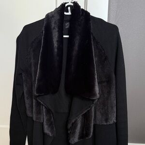 Black Mixed Material Sweater